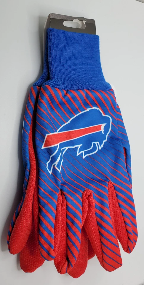 Guantes utilitarios deportivos Buffalo Bills a rayas con palma roja - NFL Foto 1 de 1