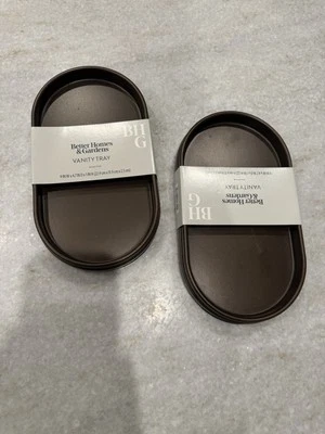 Better Homes & Gardens Bronze Metal Accessory Tray 9”W*4.7”D*1”H Vanity Tray - Image 1 of 4