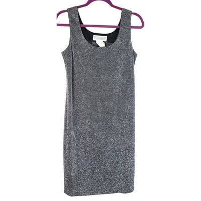 Vintage 90s Jessica Howard Tank Dress Mini Glitter Sparkle Evening Cocktail 8 - Image 1 of 4