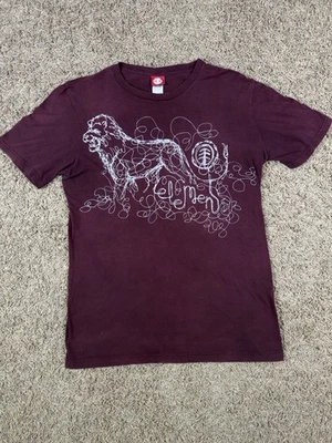 Camiseta De Colección Y2K Element "Lion" Skateboarding Rojo Borgoña Para Hombre Talla Mediana Foto 1 de 4