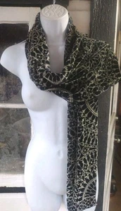 Beckford Silk Geometric Black & Silver Wide Scarf Rare Find - Picture 1 of 8