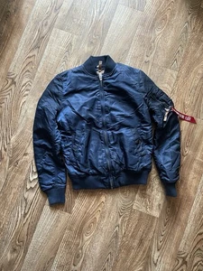 Alpha Industries Bomber Jacket Women's Blue Full Zip Size: S - Picture 1 of 8
