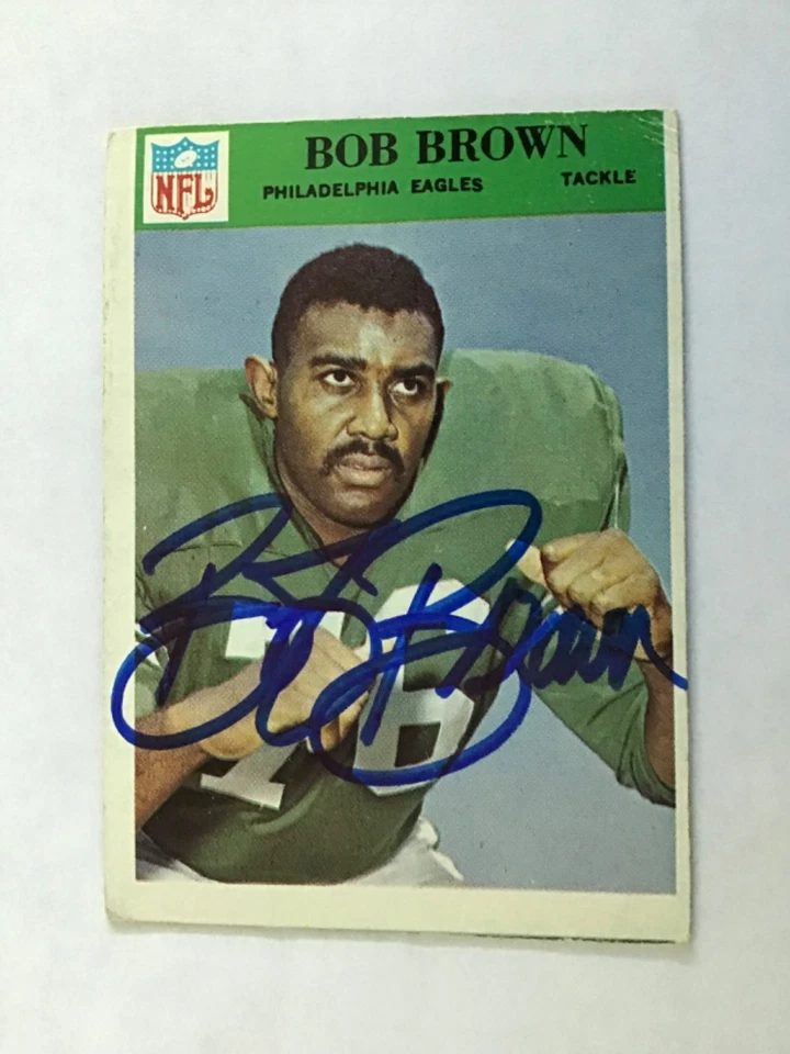 1966 Philadelphia Gum - Philadelphia Eagles Bob Brown #134(RC)Signed (Decd) 2023 - Image 1 of 1