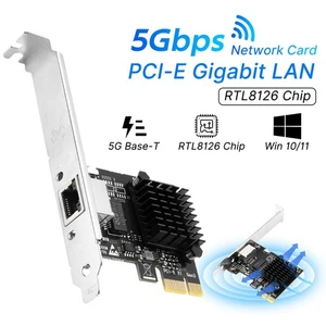 RTL8126 PCIe Network Card 5Gbps/2.5G/1G Multi-Gigabit Ethernet Adapter Desktop - Picture 1 of 9