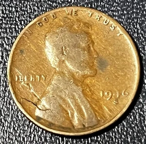 1946 S Lincoln Wheat Cent Obverse Lamination Penny Error Coin - Picture 1 of 3