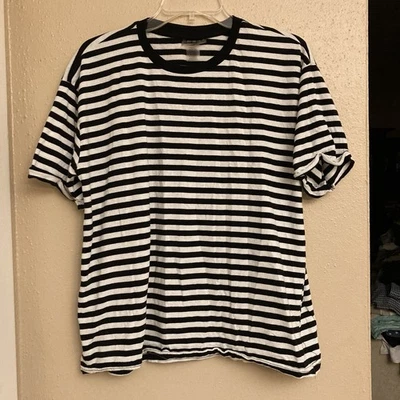 Eye Candy Black and White Striped Tee - Image 1 of 4