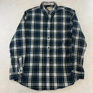 LL Bean Mens L Green Blue Scotch Plaid Flannel Button Down Shirt 298167 - Bild 1 von 11