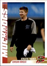 2019 Batavia Muckdogs Choice #41 Jordan Wheat Trainer Flower Mound Texas TX Card