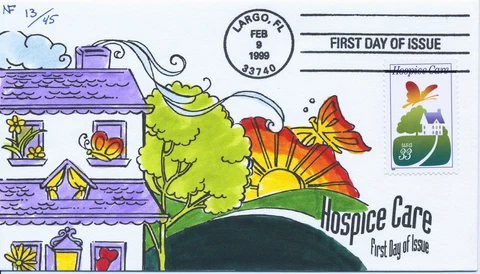 #3276 Hospice Care Hand Painted NF Neal Faircloth cachet First Day cover only 45 Cover