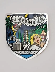 Vintage 1995 Hollywood California Rodeo Drive Travel Decal Foil Sticker USA - Picture 1 of 6