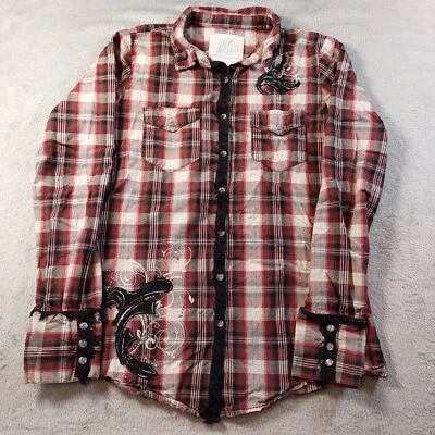 Camisa a Presión Para Mujer Perla Divertida Western Plaid Maurices Talla Premium Mediana Foto 1 de 4