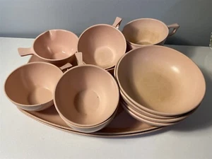 14 PIECE PINK MELMAC STETSON DINNERWARE - Picture 1 of 7