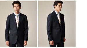 J.Crew Mens $450 Ludlow Slim-fit suit jacket Italian worsted wool Navy 42S BZ634 - Picture 1 of 13