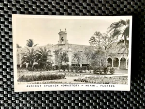 ANTIGUO MONASTERIO ESPAÑOL MIAMI, FLORIDA RPPC FOTO POSTAL REAL - Imagen 1 de 2