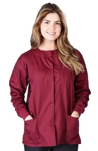 Unisex Medical Hospital Nursing Warm Up Top Scrubs Jackets 3-Pockets for Women - Picture 1 of 32