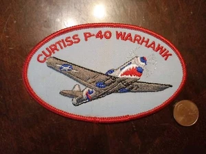 Vintage Voyager NEW Curtiss P-40 Warhawk Embroidered Patch Iron-On Sew WW2 WWII - Picture 1 of 3
