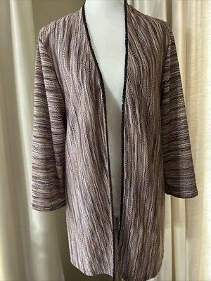 Cárdigan Peck & Peck Weekend manga 3/4 frente abierto encogido de hombros talla XL Foto 1 de 4