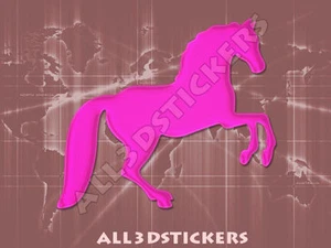 Adesivo Resinato Effetto 3D Cavallo - Colore Rosa 100x90 mm. - Picture 1 of 1