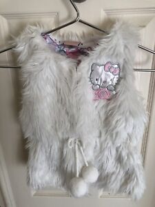Hello Kitty - White Furry Lined Vest Jacket Fast Shipping