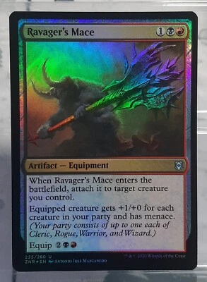 Magic - Ravager`s Mace - Uc/Foil/Artefakt - Zendikars Erneuerung - EN/DE/NM - Bild 1 von 3