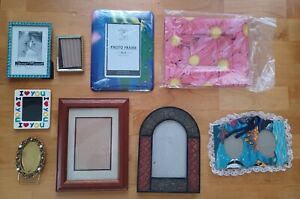 Lot of 9 - Decorative & Family Picture Frames - Various Sizes - Some New