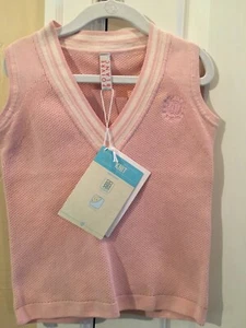 Poivre Blanc Girls Pink Short Sleeve Sweater Vest Size 8 New - Picture 1 of 4