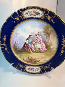 Antique Sevres Old Paris hand painted French Cabinet plate Signed Jarden Tuiler - Picture 1 of 17