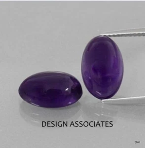 AFRICAN AMETHYST 7 x 5 MM OVAL CABOCHON ALL NATURAL 3 PC SET - Picture 1 of 1