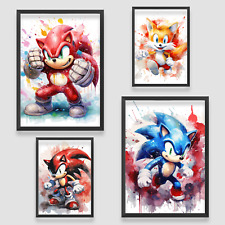 Sonic The Hedgehog Wandkunst Poster Druck Bild Zuhause Kinder A4 A3