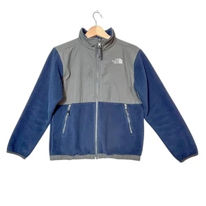 The North Face Denali Fleece Jacket Kid's L Full Zip Blue/Gray Winter Warm - Picture 1 of 8