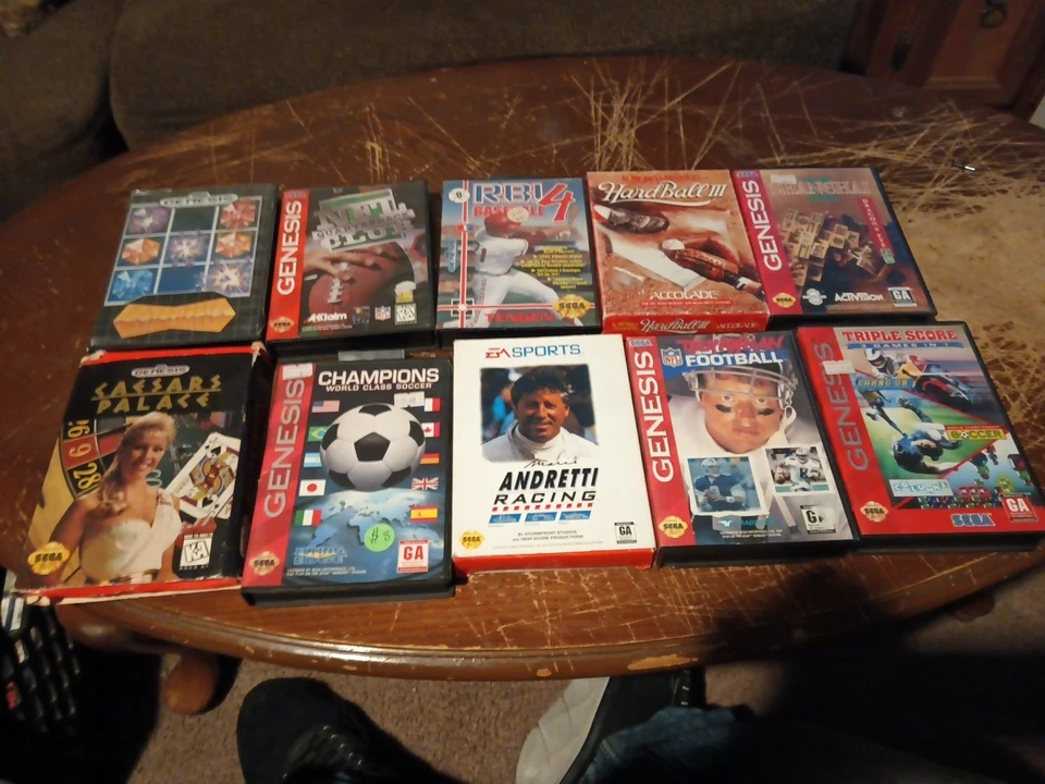 Lote de juegos Sega Genesis CIB béisbol RBI 4 Troy Aikman Andretti Hardball 3 etc. Foto 1 de 1