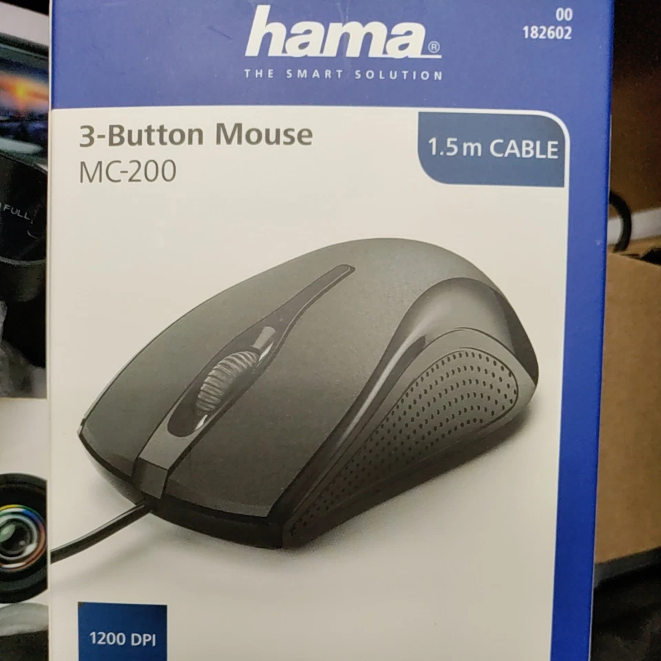 Hama MC200 USB Wired Optical Mouse/PC/MAC/Black/3 Button - Image 1 of 1
