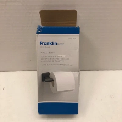 Soporte de papel higiénico Franklin de latón MAX51-MB-R máximo de un solo poste negro mate NIOB Foto 1 de 4