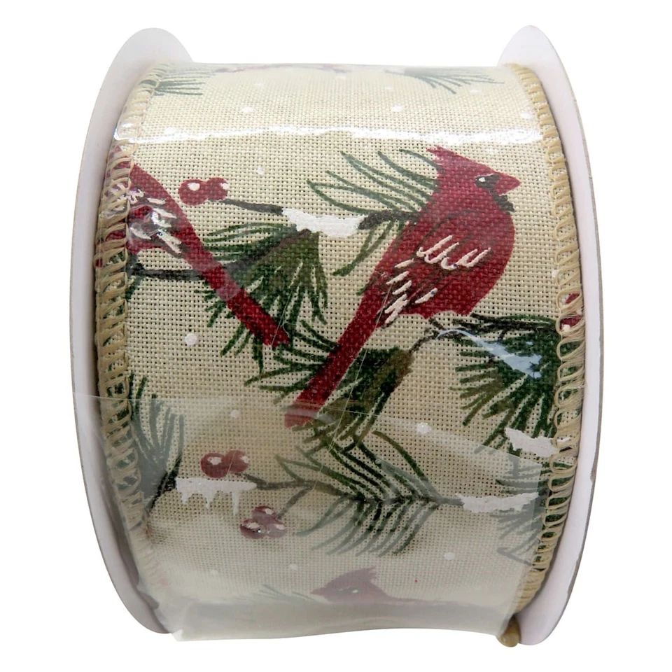 Cinta de 2,5" casera de vacaciones cardinal Bird, 8 yardas regalo de vacaciones de Navidad en casa Foto 1 de 1