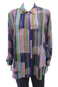 JAPAN Atelier Opera camicia a blocchi multicolore taglia L - Foto 1 di 6