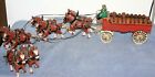 Vintage Cast Iron 8 Horse Team with Riders, Doggie, Wagon and Barrels