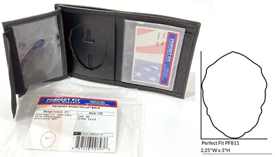 PERFECT FIT 105 RECESSED HIDDEN BADGE & ID HOLDER BIFOLD WALLET CUTOUT 811 B3016 - Image 1 of 4