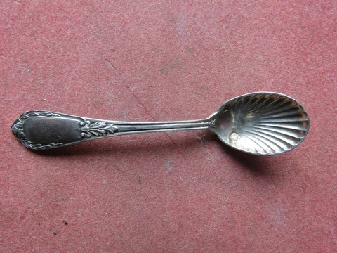 Antique French Solid Silver Miniature Spoon Minerva Mark 2 3/4" Inches Cover