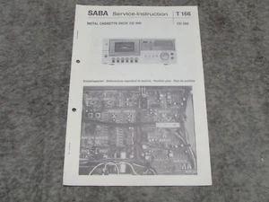 Manual de servicio de esquema para cassettes Tape Deck SABA CD300 - Imagen 1 de 1