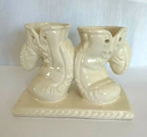 Boxing Gloves Ceramic Planter, Off-White - Picture 1 of 7