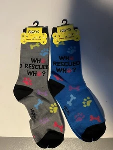 Who Rescued Who Socken Neuheit Crew Kleid Freizeit SOX Foozys 2 Paar 9-11 Damen - Bild 1 von 1