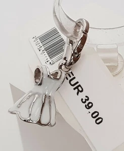 GOOIX Silber 925 Charm Charms Anhänger Dress Kleid Emaille weiß silber NEU 309 - Bild 1 von 3