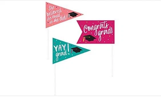 3 packs of 6 each, GRADUATION Pennant flags, 18 total! - Image 1 of 1