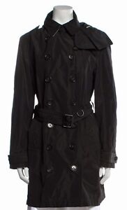 BURBERRY Womens Balmoral Trench Coat Jacket UK 14/US 12 in black