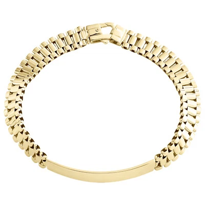 10K Yellow Gold High Polished Jubilee Link President Engraveable ID Bracelet 8" - Image 1 of 4
