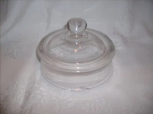 Vtg Heavy Clear Glass Lid Apothecary Jar Storage Counter - Picture 1 of 1