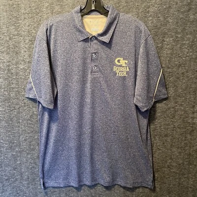 Georgia Tech Yellow Jackets Polo Shirt Mens Medium Gray Golf Champion Elite - Image 1 of 4