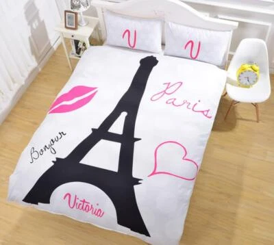 Taies d'oreiller de lit 3D Tour Eiffel ZHUB481 housse de couette Queen King Zoe - Photo 1/4