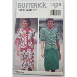 Butterick Pattern 5258 David Warren Misses/Petite Top & Skirt Size 6-8-10 UNCUT - Picture 1 of 2