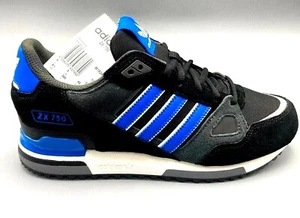 Adidas ZX 750 Originals Mens Shoes Trainers Uk Size 7 - 12 M18261 Black / Blue - Picture 1 of 21